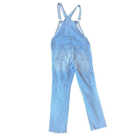 Celebrity Pink Destroyed Distressed Ripped Denim Overalls Sz M Blue #344B - Picture 6 of 9